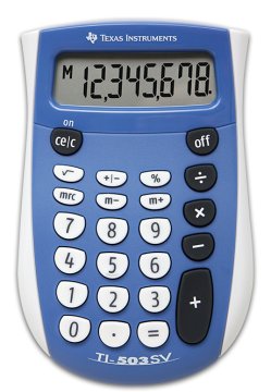 Texas Instruments TI-503 SV calcolatrice Tasca Calcolatrice con display Blu, Grigio