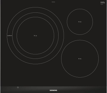 Siemens EH675LDC1E piano cottura Nero Da incasso Piano cottura a induzione 3 Fornello(i)