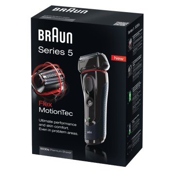 Braun Series 5 5030S Rasoio Trimmer Nero, Rosso