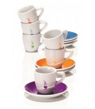 Bialetti Y0TZ017 tazza Multicolore, Bianco Caffè 6 pz