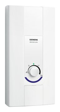 Siemens DE2124407M scaldabagno Verticale Senza serbatoio (istantaneo) Sistema per caldaia singola Blu, Bianco