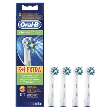 Oral-B CrossAction 80250705 testina per spazzolino 4 pz Blu, Bianco