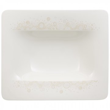 Villeroy & Boch 1045112700 Insalatiera Quadrato Porcellana Oro, Bianco