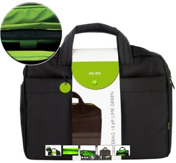 Nilox 14NXBO02QS007 borsa per laptop 39,6 cm (15.6") Valigetta ventiquattrore Nero, Verde