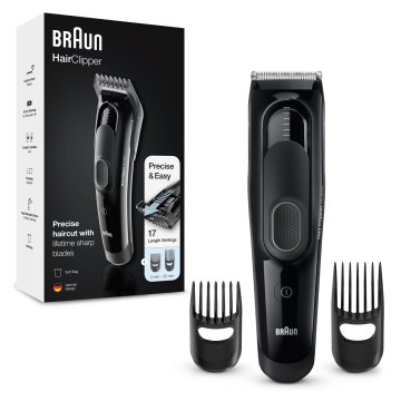 Braun HC5050 Tagliacapelli, Regolabarba Uomo e Rasoio Elettrico Barba Con 17 Impostazioni Di Lunghezza Precise E Lame Affilate Di Lunga Durata.