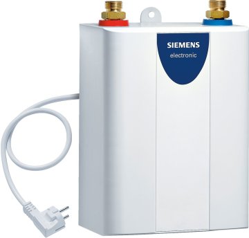 Siemens DE04101M scaldabagno Verticale Senza serbatoio (istantaneo) Sistema per caldaia singola Blu, Bianco