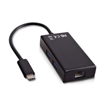 V7 USB-C(m) a Ethernet(f) Hub Nero