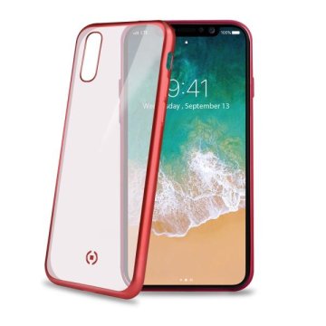 Celly Laser Matt custodia per cellulare 14,7 cm (5.8") Cover Rosso, Trasparente