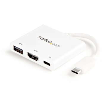 StarTech.com Adattatore Multifunzione USB-C a HDMI 4k con Power Delivery e porta USB-A - Bianco