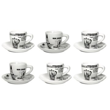 Bialetti Y0TZ016 tazza Nero, Bianco Universale 6 pz