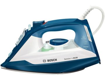 Bosch TDA3024110 ferro da stiro Ferro a vapore Piastra Ceranium Glissée 2400 W Blu, Bianco