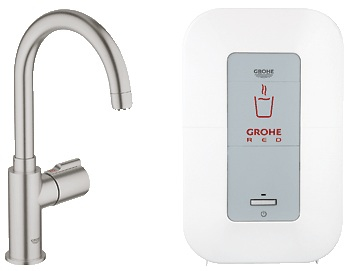 GROHE Red Mono rubinetto per acqua bollente istantanea Quadrato 3 L 2100 W Acciaio spazzolato