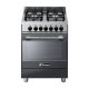 Tecnogas PT667BS cucina Elettrico Gas Nero, Stainless steel A 2