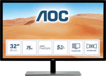 AOC 79 Series Q3279VWF Monitor PC 80 cm (31.5") 2560 x 1440 Pixel Quad HD LED Nero, Argento
