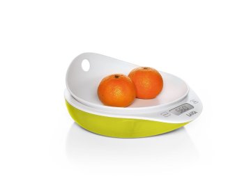 Laica KS1025 bilancia da cucina Bianco, Giallo Superficie piana Ovale Bilancia da cucina elettronica