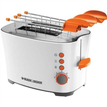 Nero & Decker T700 7 2 fetta/e 650 W Arancione, Acciaio inox, Bianco