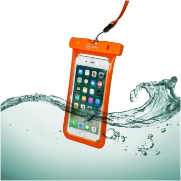 Celly SPLASHBAG18OR custodia per cellulare 15,8 cm (6.2") Custodia a sacchetto Arancione