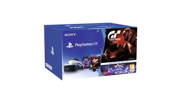 Sony PlayStation VR + PS Camera v2 + VR Worlds + GT Sport Occhiali immersivi FPV 610 g Nero, Bianco