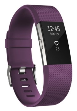 Fitbit Charge 2 OLED Braccialetto per rilevamento di attività Viola, Argento