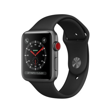 Apple Watch Series 3 GPS + Cellular, 38mm in alluminio grigio siderale con cinturino Sport Nero
