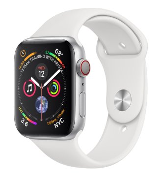 Apple Watch Series 4 OLED 44 mm Digitale 368 x 448 Pixel Touch screen 4G Argento Wi-Fi GPS (satellitare)