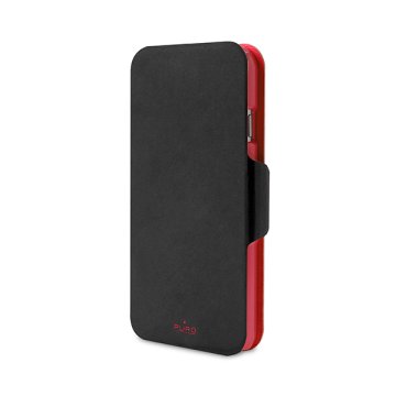 PURO IPC647WALLETBLK1 custodia per cellulare Custodia a libro Nero, Rosso