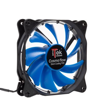 itek Cosmo Flow Case per computer Ventilatore 12 cm Nero, Blu