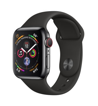 Apple Watch Series 4 OLED 40 mm Digitale 324 x 394 Pixel Touch screen 4G Nero Wi-Fi GPS (satellitare)