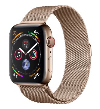 Apple Watch Series 4 OLED 44 mm Digitale 368 x 448 Pixel Touch screen 4G Oro Wi-Fi GPS (satellitare)