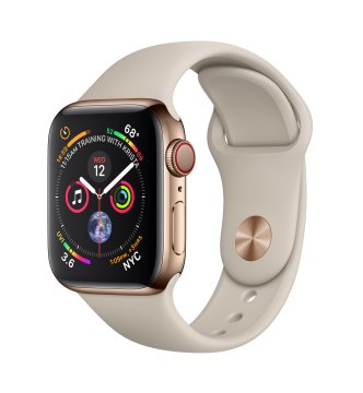 Apple Watch Series 4 OLED 40 mm Digitale 324 x 394 Pixel Touch screen 4G Oro Wi-Fi GPS (satellitare)