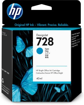 HP Cartuccia inchiostro ciano DesignJet 728, 40 ml