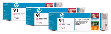 HP 91 3-pack 775-ml Light Magenta DesignJet Pigment Ink Cartridges cartuccia d'inchiostro 1 pz Originale Magenta chiaro