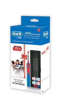 Oral-B Vitality Kids Star Wars Bambino Spazzolino rotante-oscillante Blu, Rosso