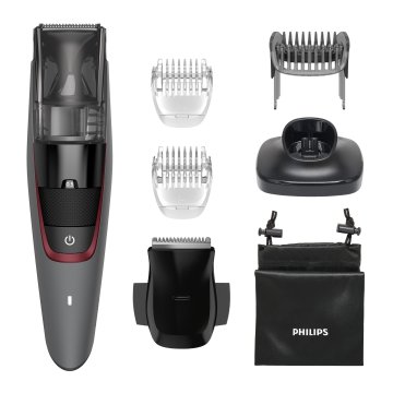 Philips BEARDTRIMMER Series 7000 Regolabarba con sistema aspirante, regolazioni da 0,5 mm