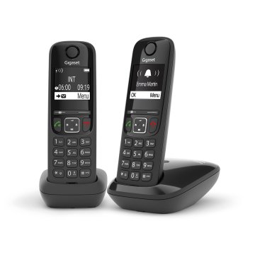 Gigaset AS690 DUO Telefono analogico/DECT Identificatore di chiamata Nero