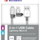 Verbatim 48869 cavo USB 1 m USB A Micro-USB B/Lightning Alluminio, Grigio 3