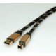 ROLINE 11.02.8803 cavo USB USB 2.0 3 m USB A USB B Nero, Oro 4