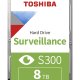 Toshiba S300 Surveillance disco rigido interno 8 TB 7200 Giri/min 256 MB 3.5