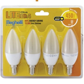 Beghelli 56823BL Lampadina a risparmio energetico Bianco caldo 2700 K 5 W E14