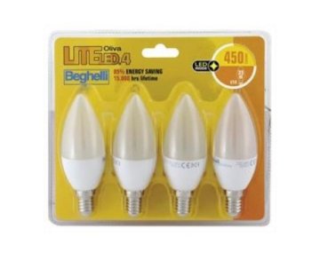 Beghelli 56826BL Lampadina a risparmio energetico Bianco freddo 6500 K 5 W E14