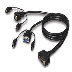 Belkin OmniView ENTERPRISE Series Dual-Port PS/2 KVM Cable cavo per tastiera, video e mouse Nero 1,8 m