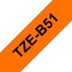Brother TZE-B51 nastro per etichettatrice Nero su arancione fluorescente 2