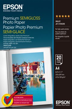 Epson Premium Semi-Gloss Photo Paper - A4 - 20 Fogli
