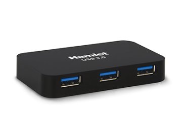 Hamlet Hub Usb 3.0 a 4 porte 5 Gbps con alimentatore