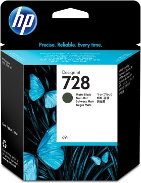 HP Cartuccia inchiostro nero opaco DesignJet 728, 69 ml
