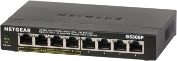 NETGEAR GS308P Non gestito Gigabit Ethernet (10/100/1000) Supporto Power over Ethernet (PoE) Nero