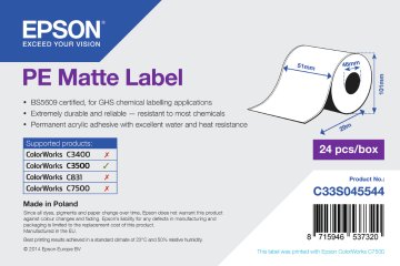 Epson PE Matte Label - Continuous Roll: 51mm x 29m