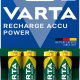 Varta Recharge Accu Power AA 2600 mAh Blister da 4 (Batteria NiMH Accu Precaricata, Mignon, batteria ricaricabile, pronta all'uso) 3