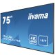 iiyama LH7542UHS-B1 visualizzatore di messaggi Pannello piatto per segnaletica digitale 189,2 cm (74.5