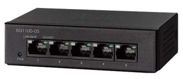 Cisco Small Business SG110D-05 Non gestito L2 Gigabit Ethernet (10/100/1000) Nero